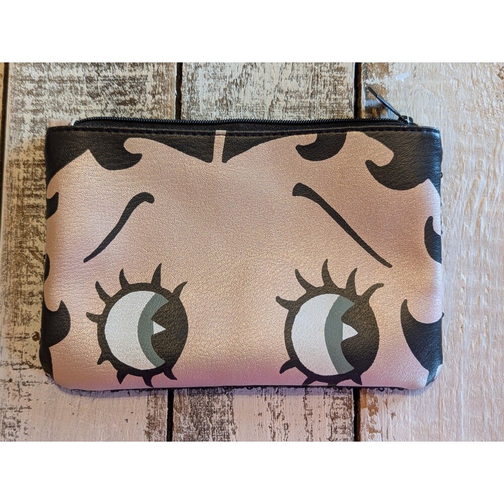 New Betty Boop x Ipsy Makeup Bag Zipper Sequin Black Pink Cosmetic Collectible